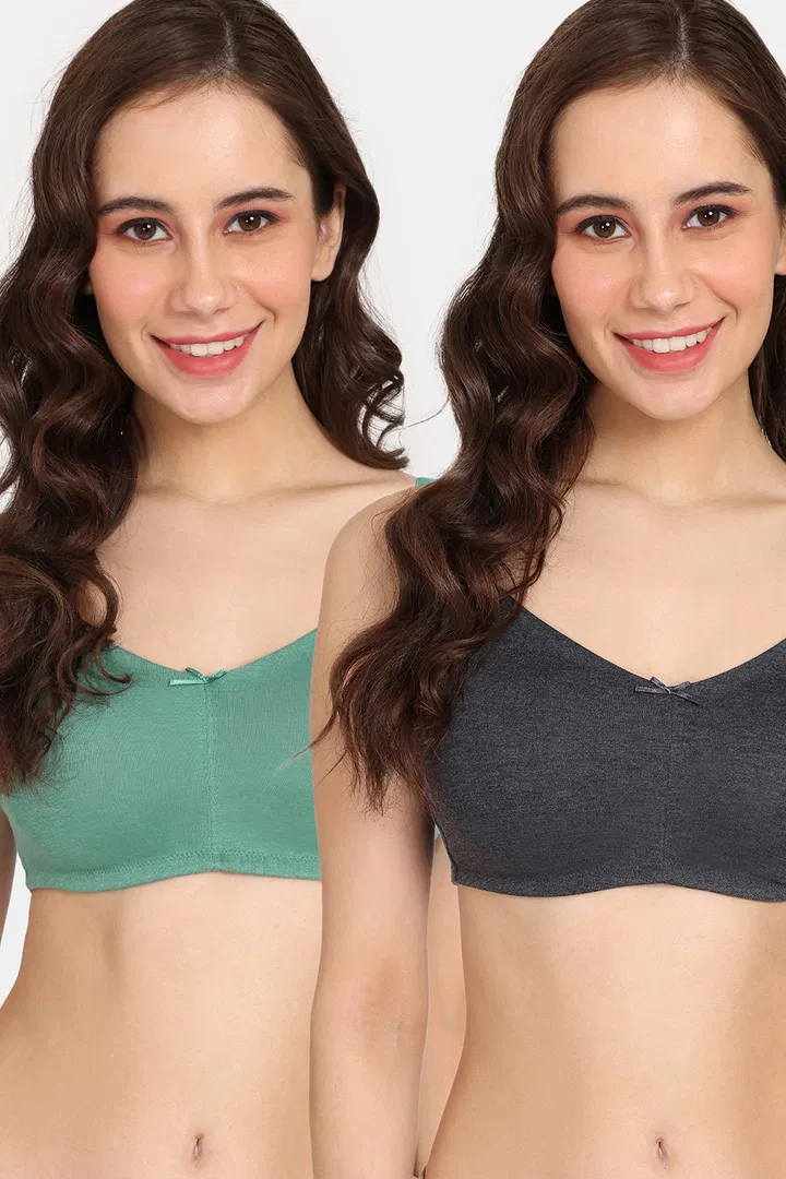 Rosaline Rerooted Simplicity Everyday Double Layered Non Wired 3/4th  Coverage T-Shirt Bra - Elegant Essentials